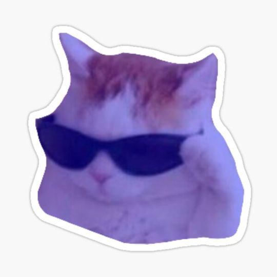 Discover Funny Cute Geeky Hipster Purple Cat Wearing Glasses Sticker