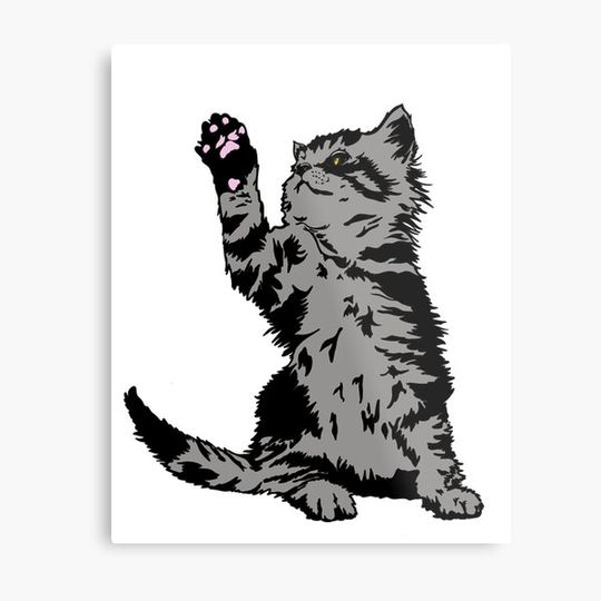 Discover Cute tiger kitten digital art reaching cartoon