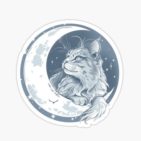 Discover Cat of the moon Ai generate