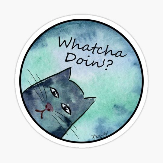 Discover Whatcha Doin' Watercolor Cat