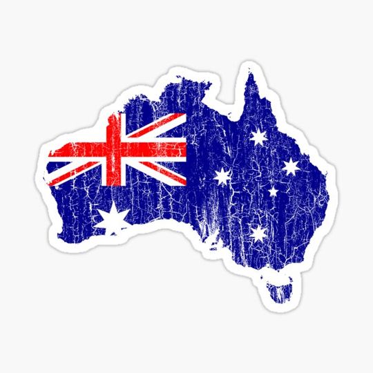 Discover Aussie Map Australian Distressed Flag Continent Vintage Grunge