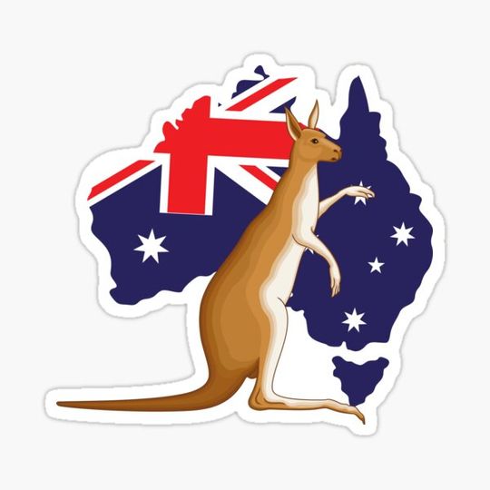 Discover kangaroo on australian map