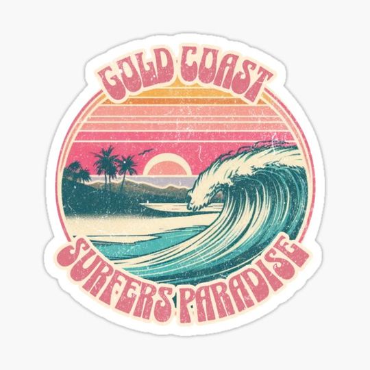 Discover Gold Coast Surfers Paradise vintage surf print