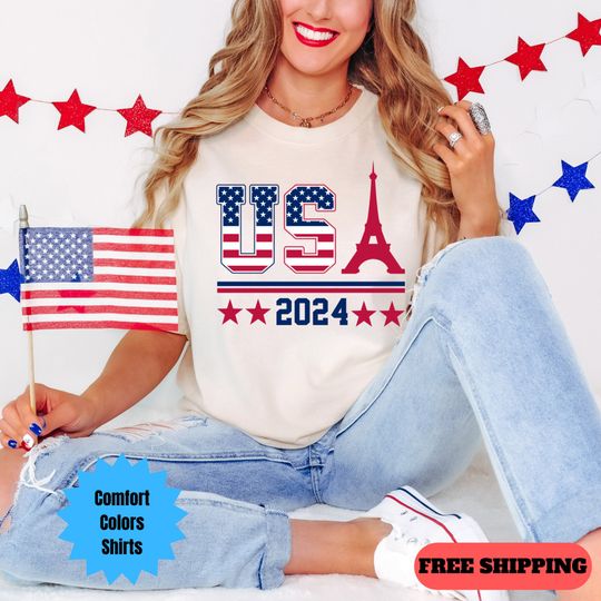 Discover Olympics Shirt, 2024 Paris Olympics Shirt, USA Eiffel Tower Shirt
