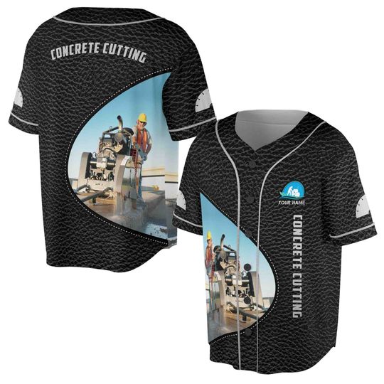 Discover Custom Name Concrete Cutting Leather Pattern Grunge Baseball Jersey