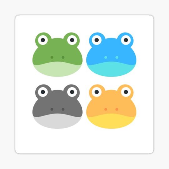 Discover Frog face sticker bundle
