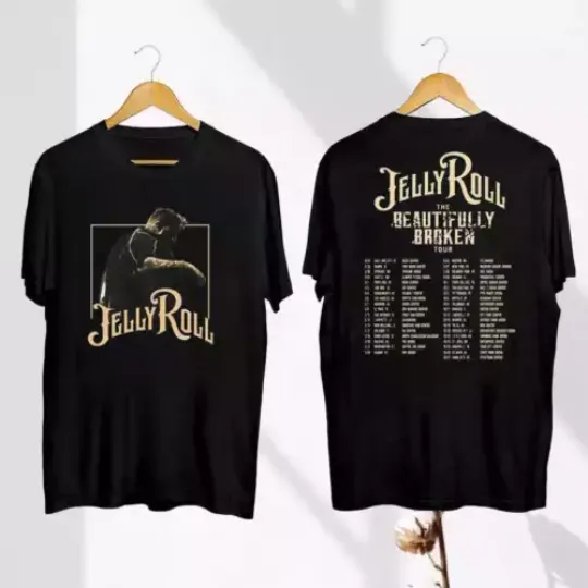 Discover Jelly Roll The Beautifully Broken Tour 2024 Shirt, Jelly Roll Fan Gift