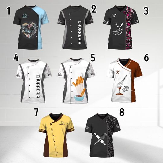 Discover Funny Baker 3D Print Chef T-Shirt, Women Men Baker Chef 3D T Shirt