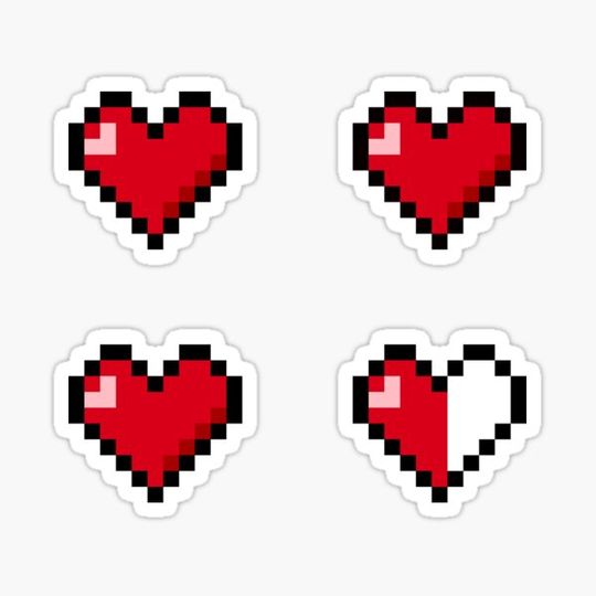 Discover Pixel Heart Stickers 4x