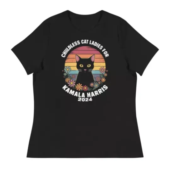 Discover Childless Cat Ladies for Kamala Harris 2024 TShirt