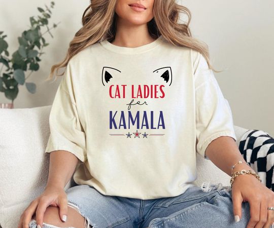 Discover Cat Ladies for Kamala Shirt, Childless Cat Lady Shirt
