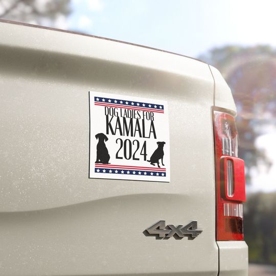Discover Dog Ladies for Kamala Harris for President 2024 Bumper Car Magnet