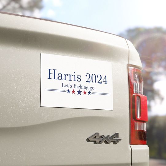 Discover Let's Fucking Go Kamala Harris 2024 Car Magnet