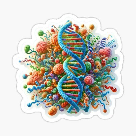 Discover Biotechnology Bonanza - DNA & Atoms Comic Explosion Sticker