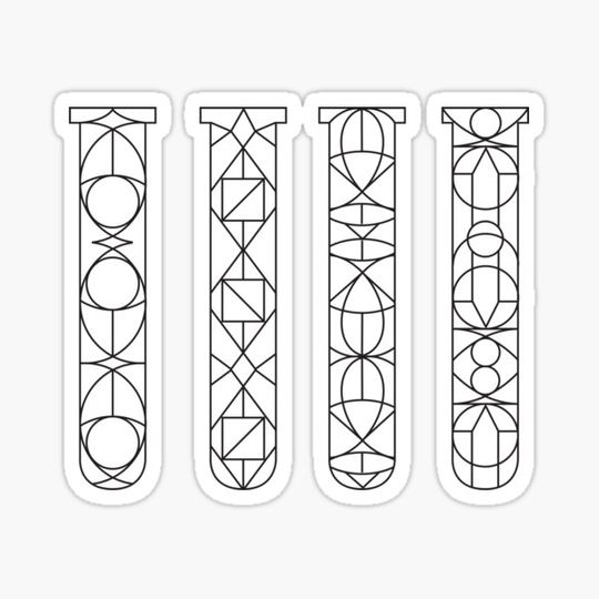Discover Geometric Mosaic Vials - Black on White