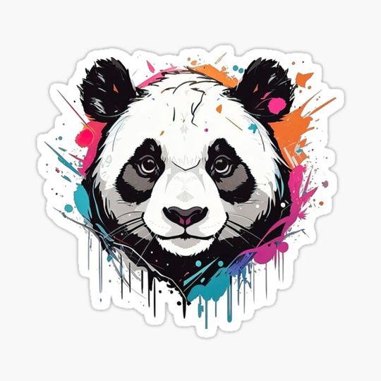 Discover Cute Colorful Panda in Graffiti Style