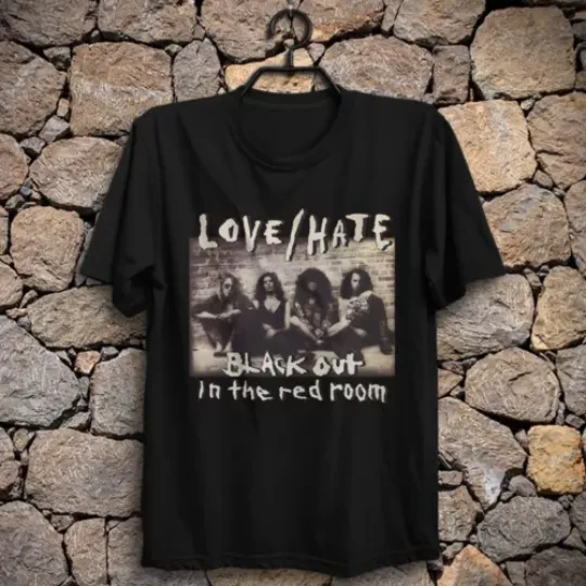 Discover Vintage Love/Hate T-Shirt Blackout in the Red Room One More Round Jizzy Pearl
