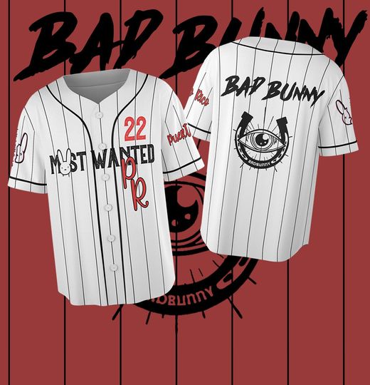 Discover Bad Bunny Jersey Baseball Shirt, Most Wanted tour 2024 Jersey