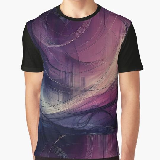 Discover Abstract lines in dark purple and light pink modern art style