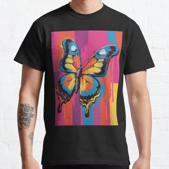 Discover beautiful butterfly, design in pop art style