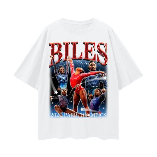 Discover Simone Biles T-Shirt - 2024 Bootleg Tee with Jonathan Owens