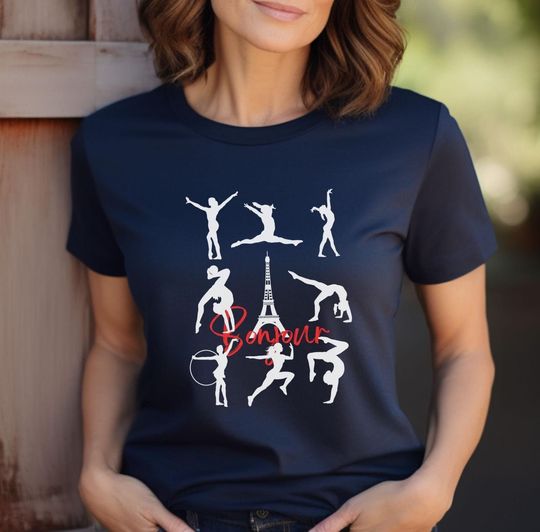 Discover USA Gymnast Tee - Patriotic American Flag Shirt for Her, Women's Gymnastics Shirt