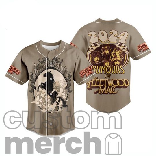 Discover Custom Fleetwood Mac Rumours Music Rock Band Baseball Jersey