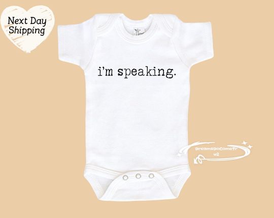 Discover Kamala Harris inspired Baby Onesie  - That says I'm Speaking