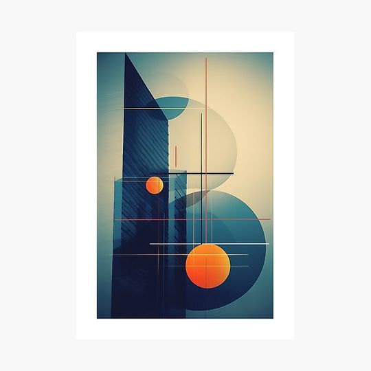 Discover Contemporary Chromatics with a Mid Century influence Graphic Art Poster