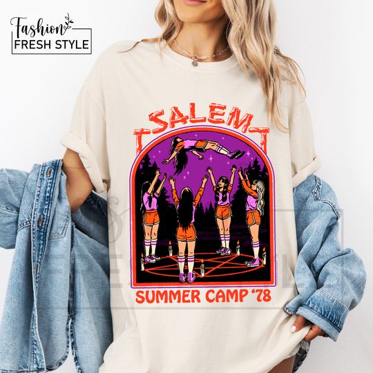 Discover Salem Summer Camp T-Shirt, Vintage Shirt, Halloween Tee, Witchy Vibes Tee