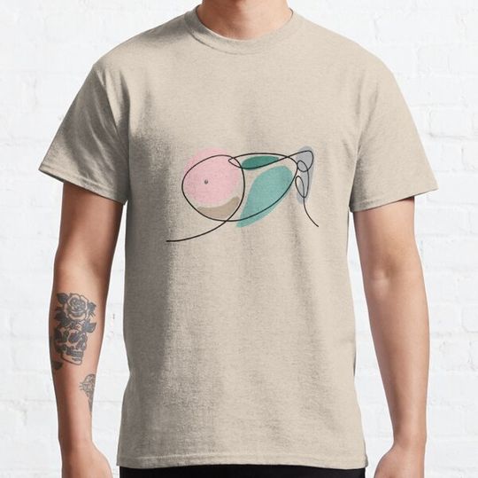 Discover Minimal fish drawing, minimalism style idea, with pastel and soft colors