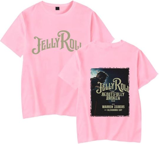 Discover Jelly Roll Merch Beautifully Broken 2024 Tour Logo T-Shirt