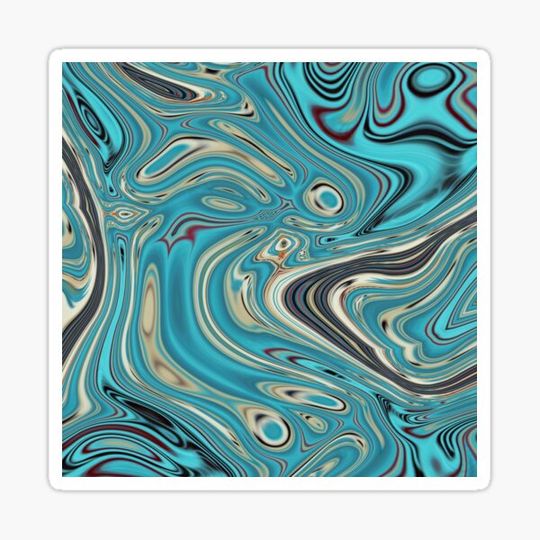 Discover abstract teal turquoise marble swirls mid century modern