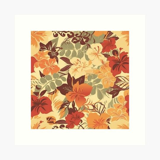 Discover Summery modern pattern reminiscent of the Hawaiian style