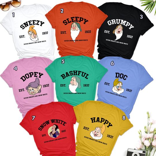 Discover Dwarfs Matching Cosplay Shirts, 7 Dwarfs Costume Shirt