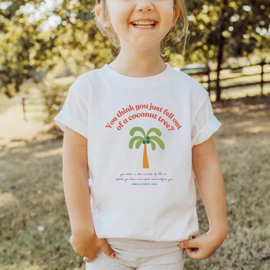 Discover Kamala Harris Kid Toddler Short Sleeve Shirt Coconut Tree Fell out Kids T-shirt