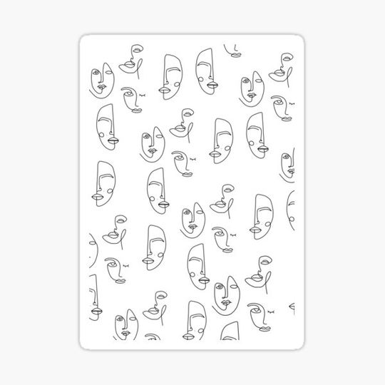 Discover One Line Face Art Print
