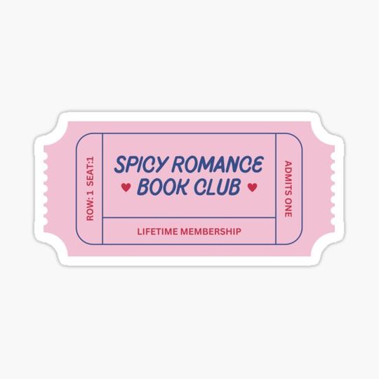 Discover spicy romance book club ticket - pink and blue