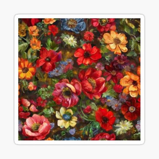 Discover seamless 0il color flower digital paper