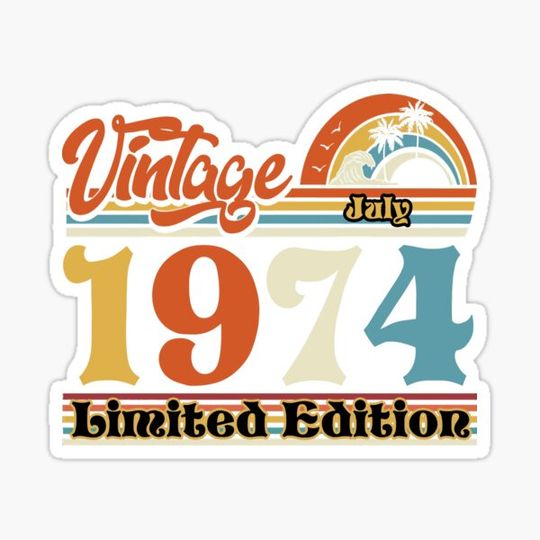 Discover Vintage July 1974, 50th birthday, Est 1974, Birthday gift, Born In July, 1974