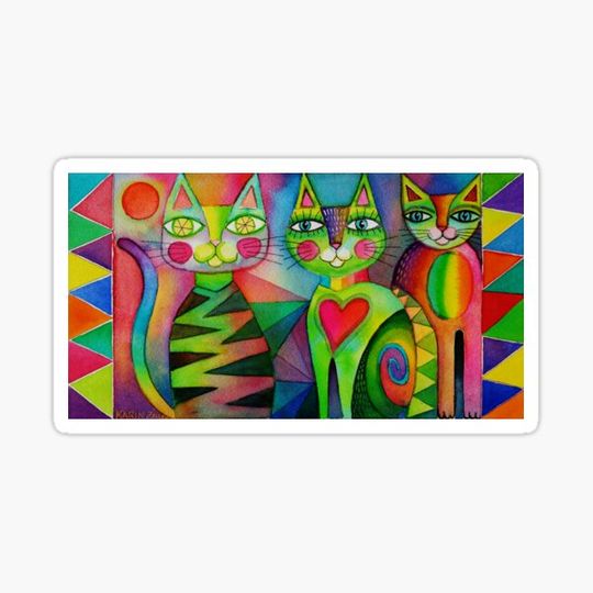 Discover 3 colourful cats