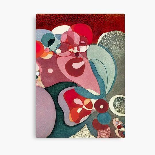 Discover Coral Reef 7 - Abstract Art - Pink, Olive Green and Maroon