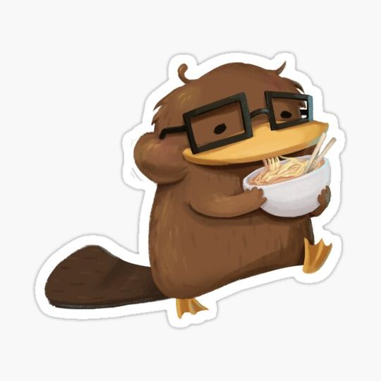 Discover Nerdy Platypus Eating Ramen