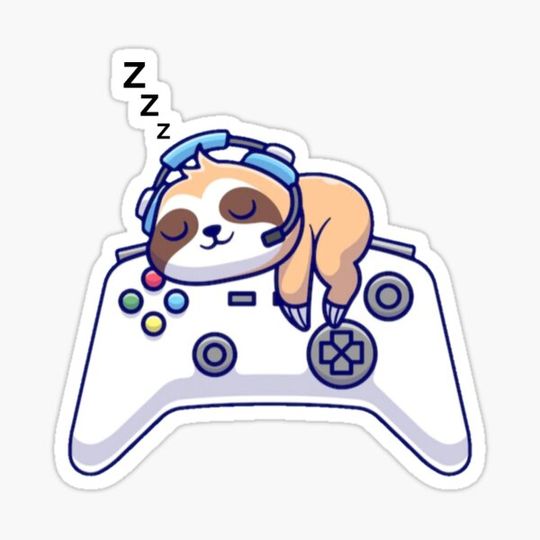 Discover Cute Sloth Gamer Sleeping on Joystick
