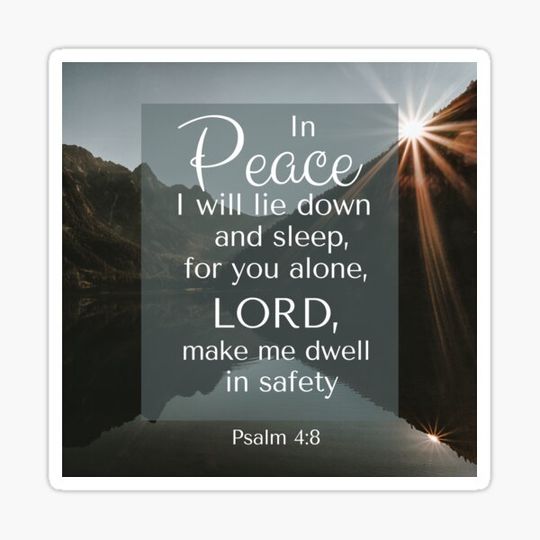 Discover In Peace Psalms 4: 8 Sticker