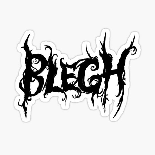 Black Blegh on White