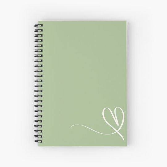 Discover Sage Green Notebook With Heart