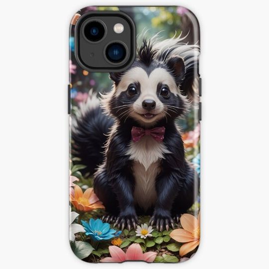 Discover Cute Skunk In A Flower Garden