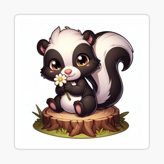 Discover Skunk with Flower