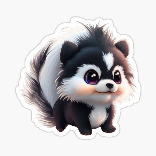 Discover Cute baby skunk woodland animal art illustration Street cat